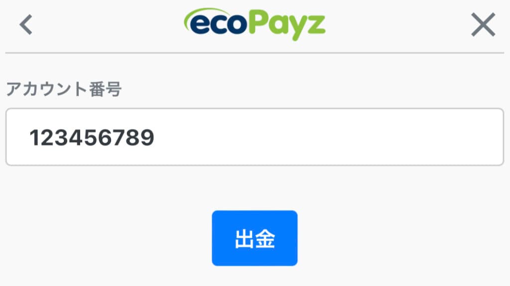 カジ旅ecoPayz出金時のIDパスワード入力