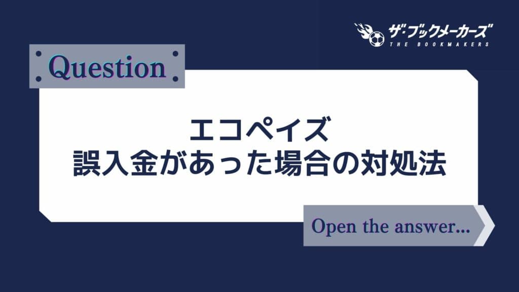 エコペイズアカウントに誤入金があった場合の対処法