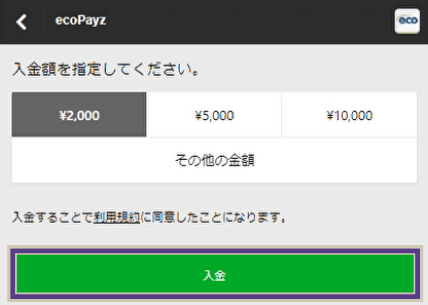 ベットウェイにエコペイズで入金する方法