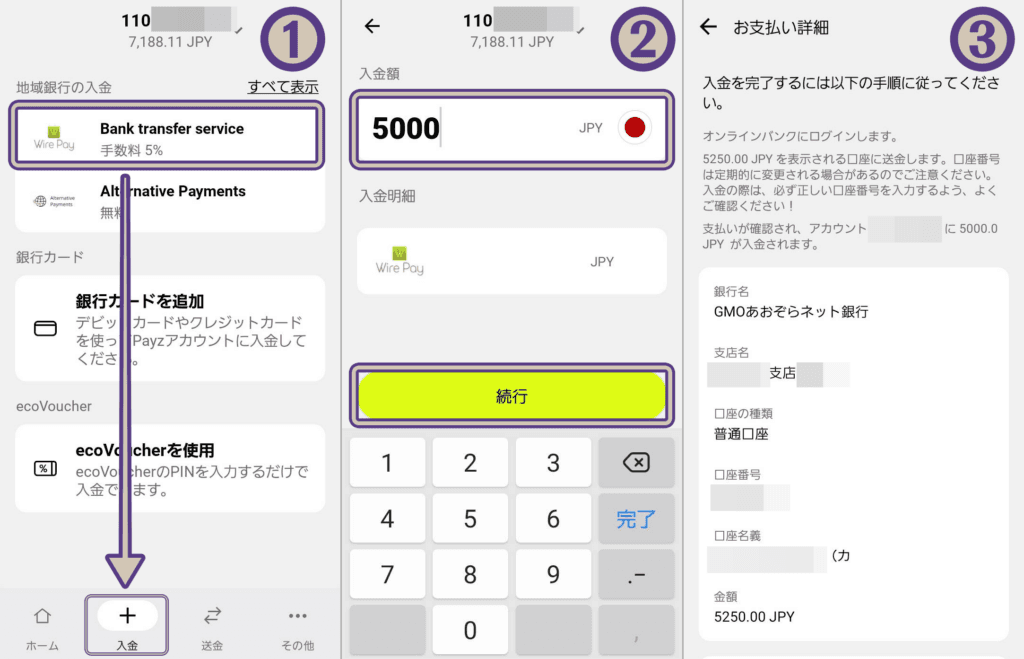 ペイズアプリの入金方法