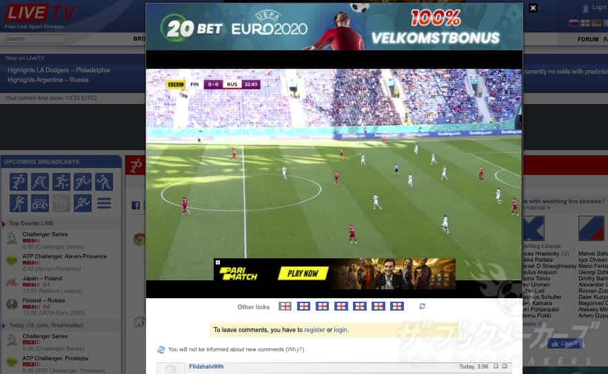 LIVE TV：サッカー無料視聴ストリーミングサイト