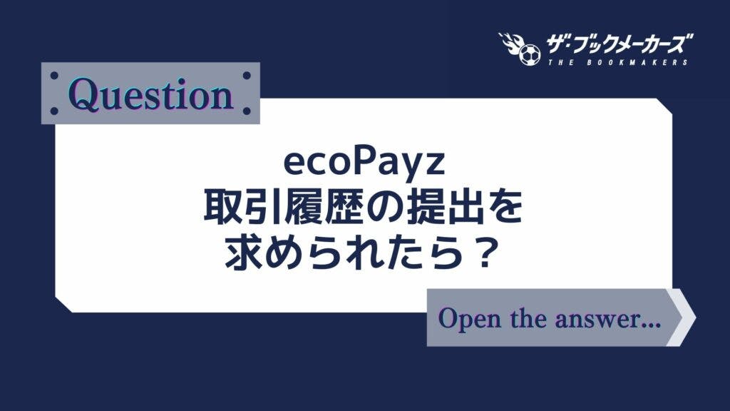 ecoPayz（エコペイズ）の取引明細を求められたら？