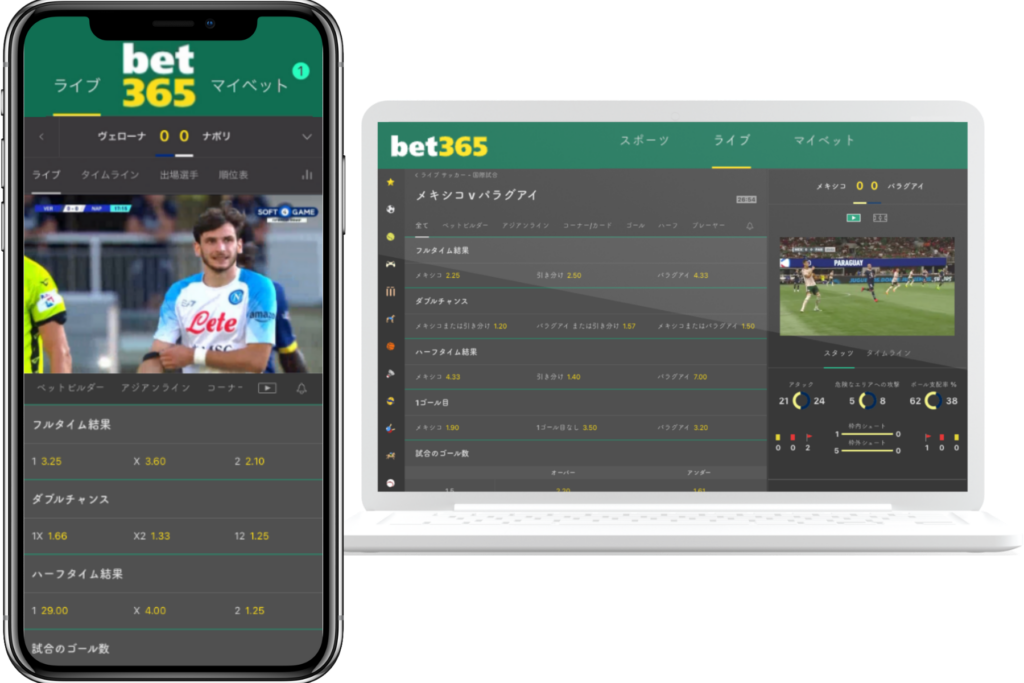 bet365 PC/Mobile画面