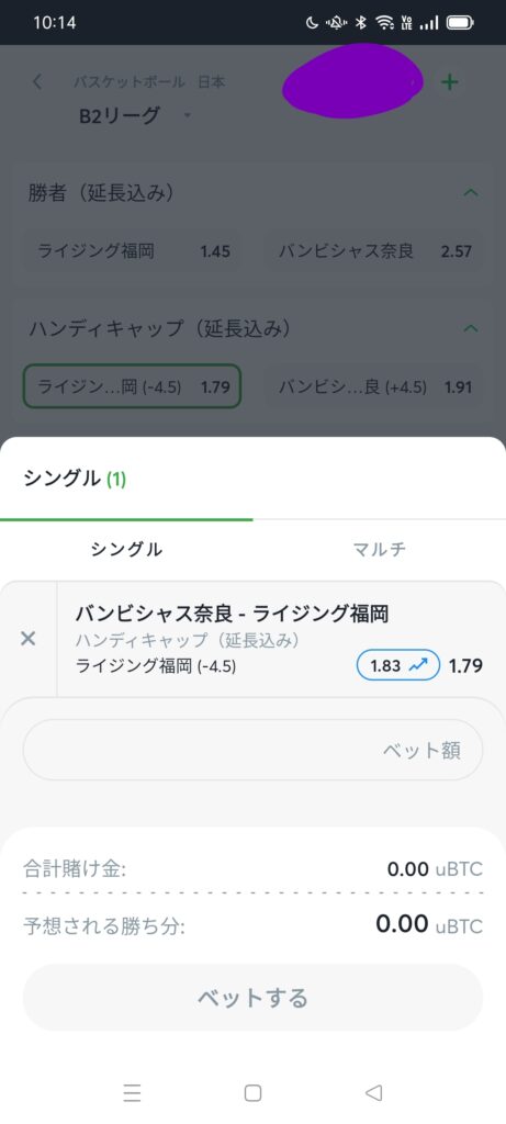 バンビシャス奈良vsライジングゼファー福岡 試合予想 ブックメーカーズ