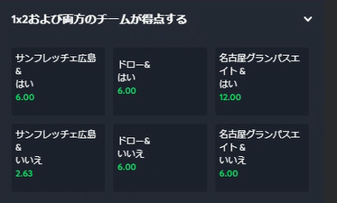 Sportsbet.io1x2および両方のチームが得点