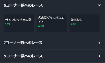 Sportsbet.ioコーナー数へのレース