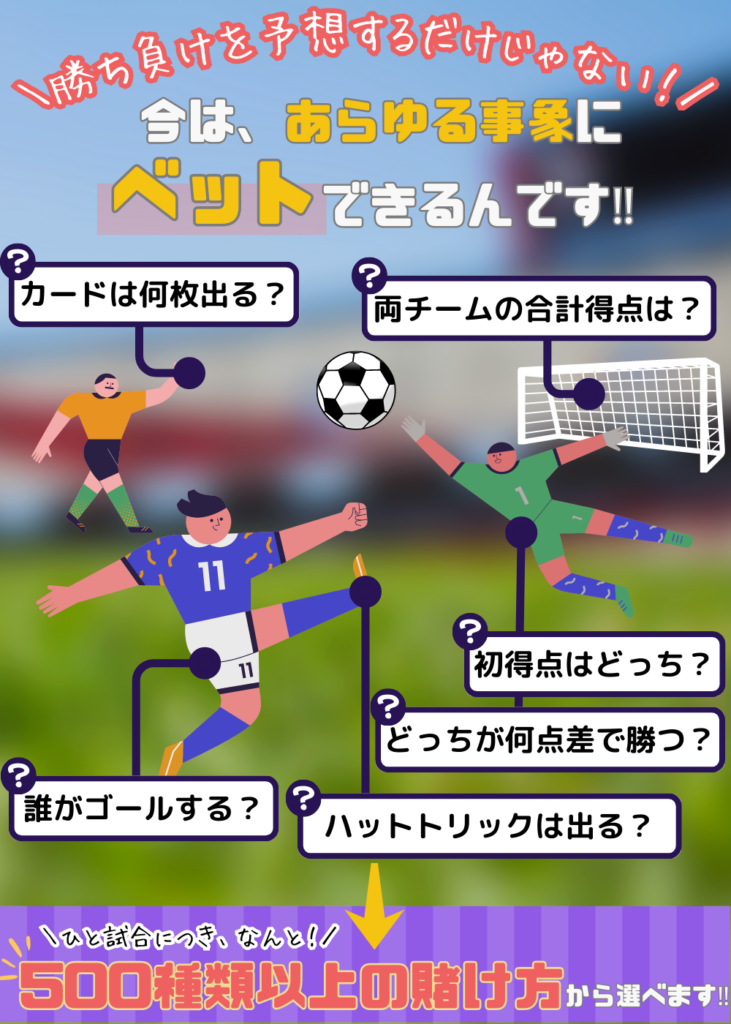 賭け種類が豊富であらゆる可能性にベットできる!
