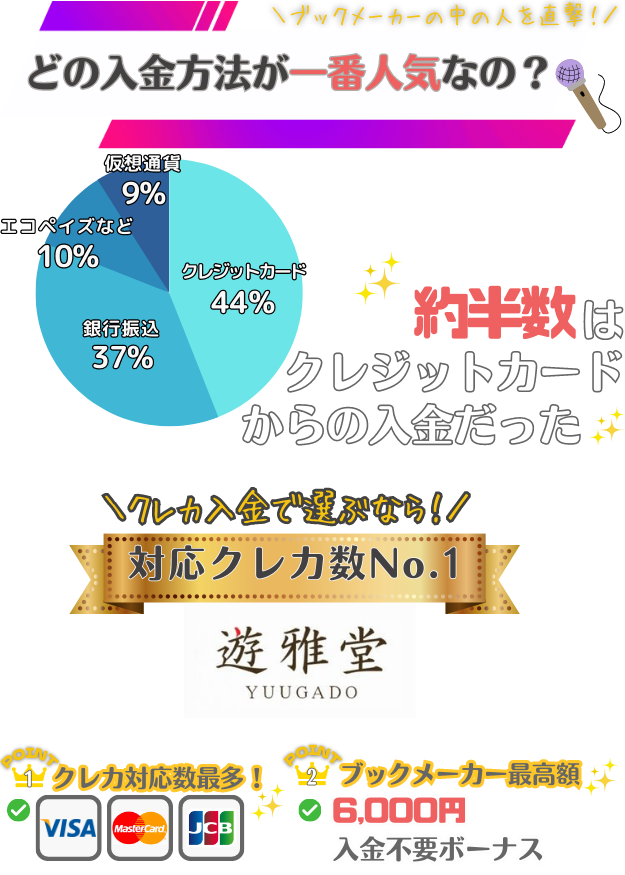 ブックメーカー入金方法人気ランキング